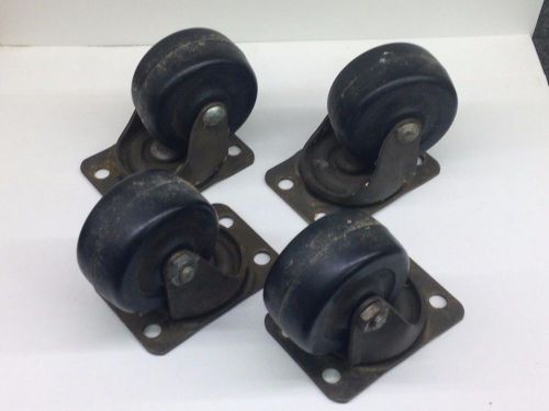 4 BASSICK HEAVY DUTY CASTER WHEELS WITH CAST IRON CHASSIS  SWIVEL