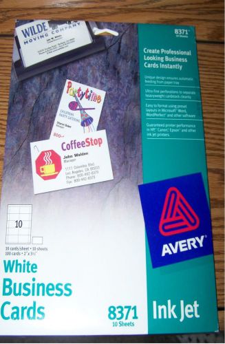 AVERY 8371 White Business Card Sheets 7 Sheets of 10