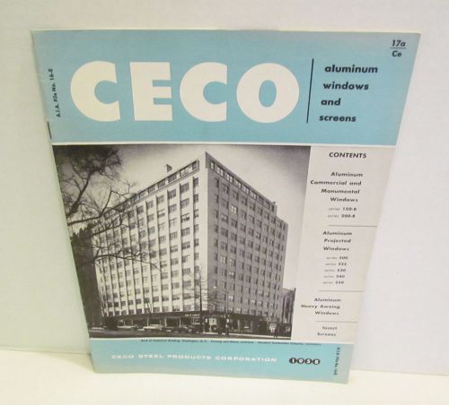 CECO 1958 ALUMINUM WINDOWS AND SCREENS CONSTRUCTION INDUSTRY CATALOG BROCHURE