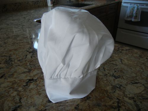 White Chef&#039;s Hat Adult One Size Fits All  Velcro Close