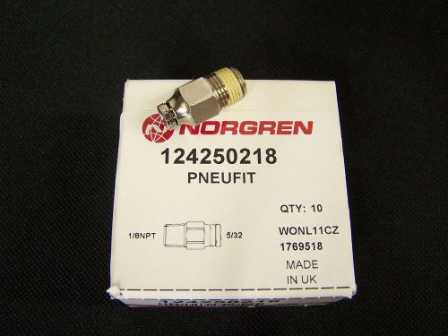 NORGREN 124250218 PNEUFIT CONNECTOR 1/8&#034; NPT MALE TO 5/32&#034; OD TUBE NNB