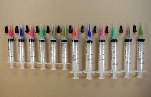 12pcs/lot luer lock 10ml  5ml syringes with tip assortment &amp; caps adhesives glue for sale