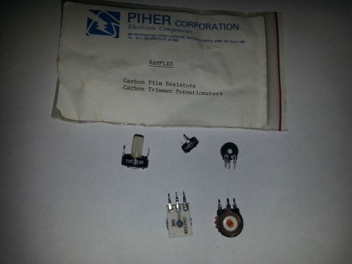 Lot (5) Trimmer Potentiometer Piher Spain (5k,10k,25k,100,500) Ohm,Carbon Series