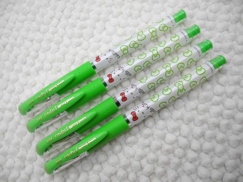 4pcs NEW Uni-Ball Hello Kitty UM-181KT 0.38mm Roller ball Pen Lime Green(Japan)