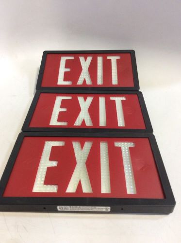 Lot Of 3 New Shield SLX-60 Self Luminous EXIT Sign Red EXIT