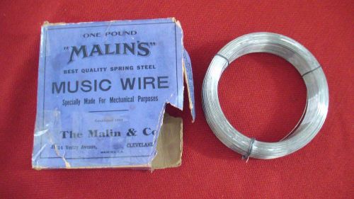 VINTAGE MALIN&#039;S ONE POUND SPRING STEEL MUSIC WIRE UNUSED MECHANICAL PURPOSES