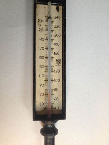Large Vintage Ashcroft Industrial Thermometer up to 240 F Gauge Bridgeport Conn.
