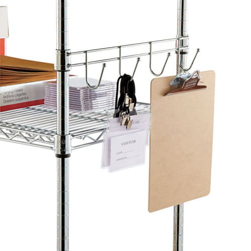 Hook Bars For Wire Pantry Storage Shelving, Four Hooks, 18&#034;, Silver, 4 Bars