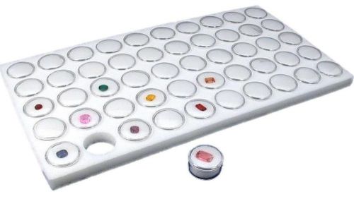 New 50 White Foam Gem Jars Gemstone Storage Display Tray Insert