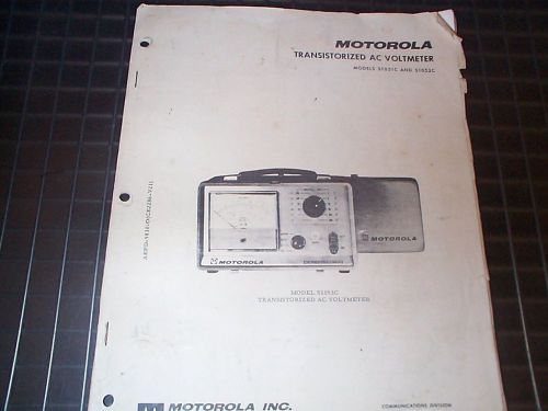 Motorola S1053C S1051C AC Voltmeter Test Equipment Operator &amp; Service Manual