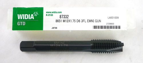 WIDIA GTD 87332 M12x1.75 D6 3 Flute HSS-E Oxide EM-NI Spiral Point Gun Tap