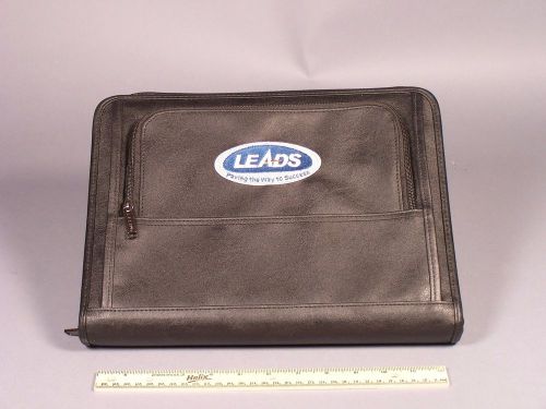 Leeds Executive Padfolio - Black Faux Leather - Stamped with LEADS Logo