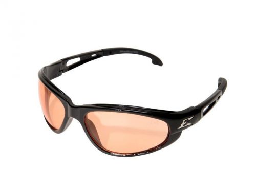 Edge Eyewear SW114  Dakura Wrap Around Safety Glasses, Black/Amber Lens