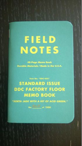 Field Notes DDC Sorta Jade Notebook Rare