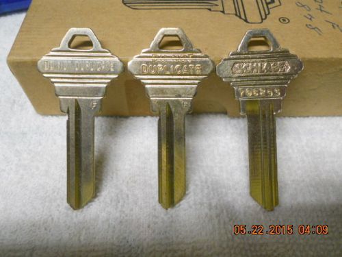 Schlage 924F (35-121F) OEM 6 pin F blanks stamped DO NOT DUPLICATE. Vintage keys