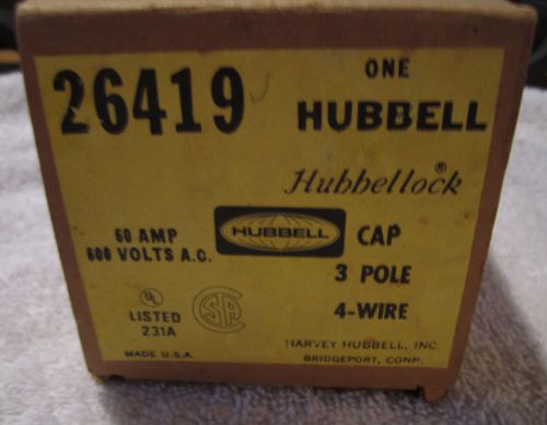 NIB HUBBELL HUBBELLOCK HBL26419 Plug 60 A 600Vac