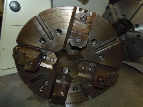 21&#034; WARNER &amp; SWASEY, 4-JAW CHUCK, M-1614-9, T &amp; G JAWS, 6.5&#034; HOLE, A2-11