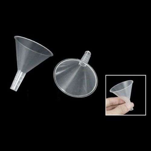 2 Pcs 50ml 2&#034; Mouth Dia Clear White Plastic Filter Funnel SP