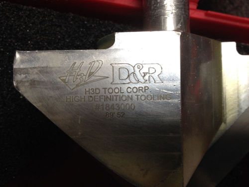 H3D Tooling Corp D&amp;R #1843000 Alum. 90 Degree Profile Cutter Carbide Insert USED