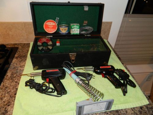 Three weller soldering tools, guns, junior, 8200 station 336b, solder, paste etc for sale