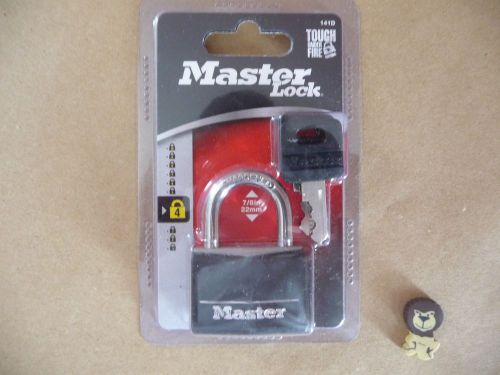 Master Lock 1-9/16&#034; Vinyl Covered Solid Body Padlock Model 141D Black