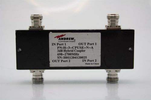 Andrew 3dB Microwave Hybrid Coupler H-3-CPUSE-N-A 698-2700MHz 150W  TESTED
