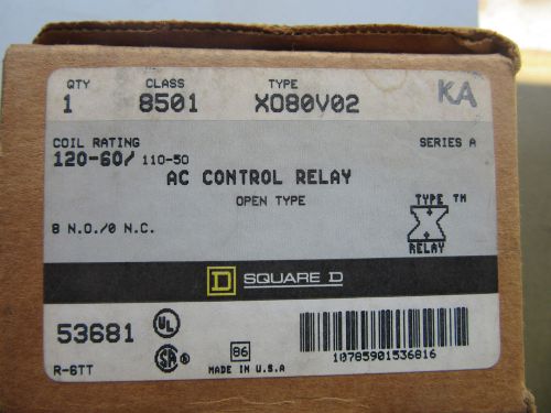 Square D 8501X080V02 Type X Relay 120V Coil NEW!!! in Box Free Shipping