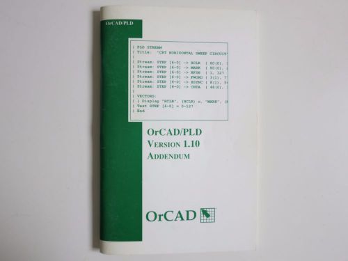 1989 OrCAD/PLD Version 1.10 Addendum