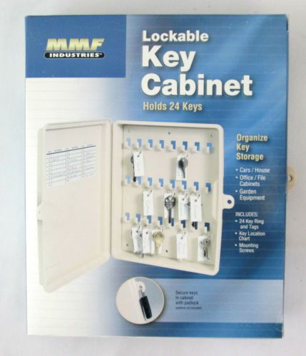 Lackable Key Cabinet Holds 24 Keys MMF Industries Plastic 8.5&#034; x 10.5&#034; x 2&#034; NIB