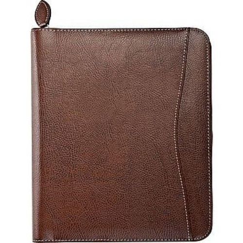 Day-Timer Leather Starter Set Wire-Bound Zip Closure Brown Timber Folio Size