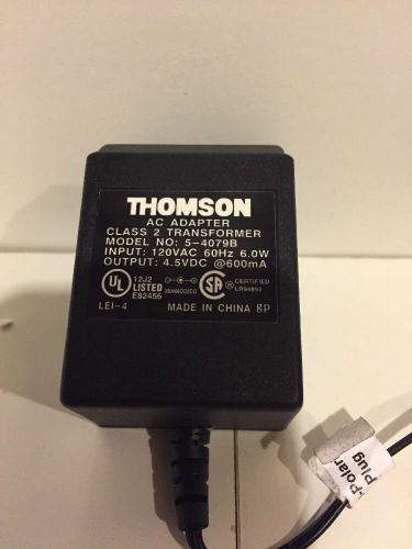Genuine Thomson AC Adapter Power Supply Transformer Model 5-4079B 4.5VDC (A476)