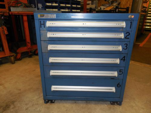 Vidmar  cabinet / lista  6 drawer good  condition vidmar blue 400 lb. drawers for sale