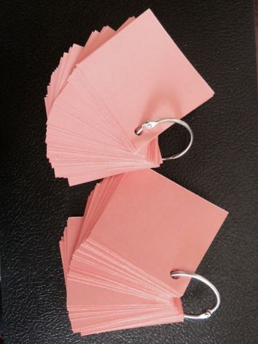 190 One colored Index Flashcards with Lines On One Side W/ 2 binder clips