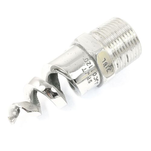 Silver tone stainless steel jjco1120 1pt male thread spiral spray head nozzle for sale