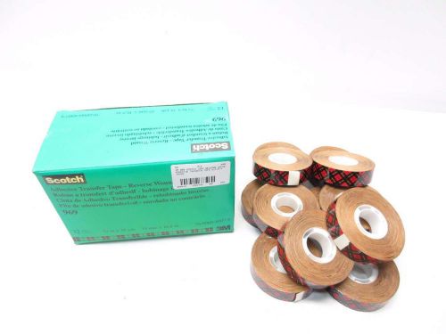 NEW 3M 969 SCOTCH 12PK REVERSE WOUND ADHESIVE TRANSFER TAPE 3/4INX18YDS D501439