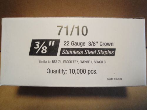 Stainless Steel Upholstery Staples 71 Series 3/8&#034; Crown 3/8&#034; Leg Outdoor Boat