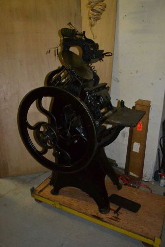 8 x 12 no. 6 golding jobber printing press boston / antyke letterpress lot 178 for sale
