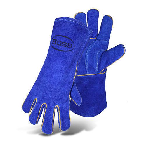 Boss Premium Leather Welding Gloves Heat protection Foam Insulated - Size Large