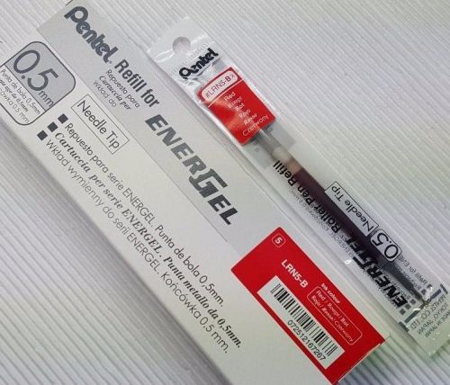 5pcs Pentel LRN5 refills for Energel X Roller Ball Pen only Refills RED ink
