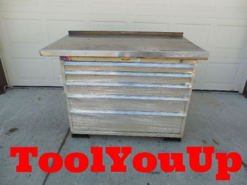 STOR-LOC 5 DRAWER INDUSTRIAL TOOLING STORAGE CABINET AND WORK BENCH LISTA VIDMAR