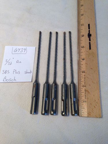 5 NEW BOSCH ANSI SDS PLUS CARBIDE TIPPED 5/32&#034; DRILL BITS. GERMAN {G439}