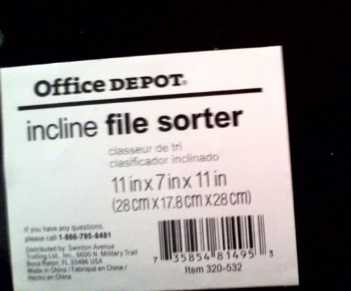 OFFICE MAX INCLINE FILE SORTER BLACK HOLD 5 FILES