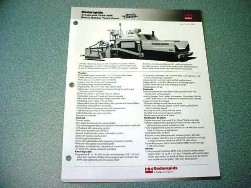 Cedarapids Grayhound CR561RXR Remix Rubber Track Paver Brochure