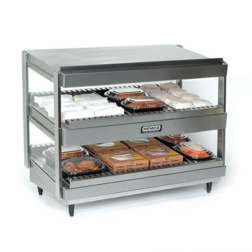 Nemco 30&#034; slanted dual shelf heated merchandiser warmer stainless steel 6480-30s for sale