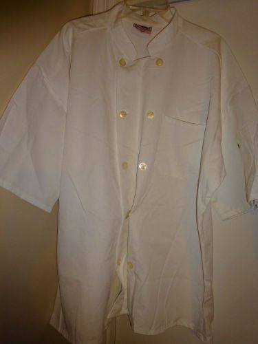 Uncommon threads chef coat jacket uniform white poly cotton size xl new for sale