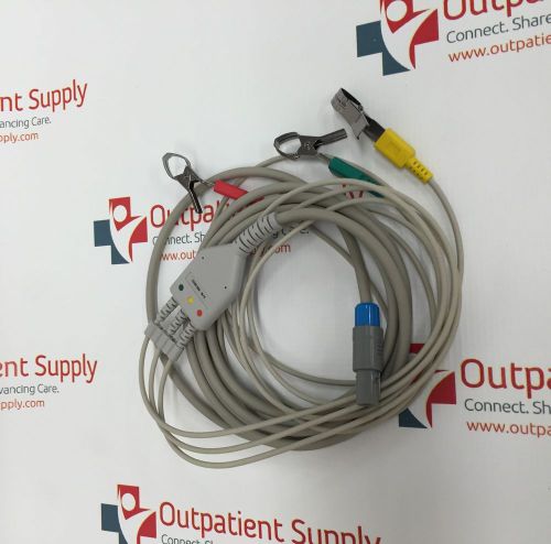 3 Lead ECG EKG Cable -  1 Piece - Grabber Type - 4 Pin Lemo Connector