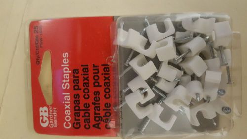 Gardner Bender PSW-1650 coaxial staples. pack of 25 , white 1/4&#034;....(NOS)