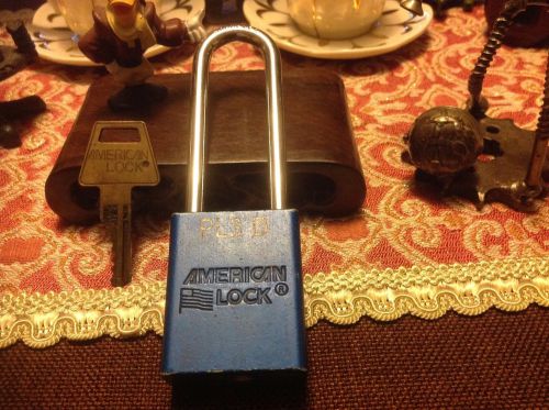 1 american a1107n blue padlock (key trap) lock must be locked to remove key for sale