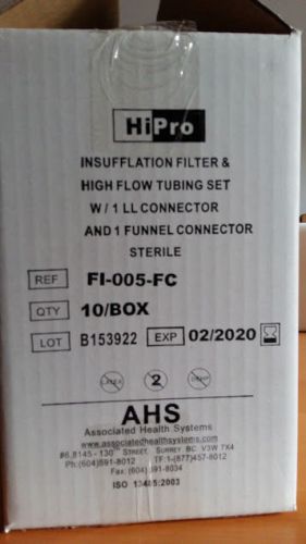 AHS 6 Box x 10 x Insufflation Filter &amp; High Flow Tubing Set - NEW &amp; SEALED 2020