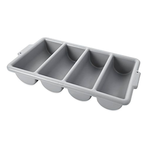 NEW Rubbermaid Commercial FG336200GRAY 4-Compartment Cutlery Bin, Gray